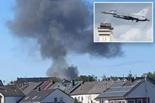 Almanya'daki ABD Hava Üssü'nden kalkan bir F-16 düştü