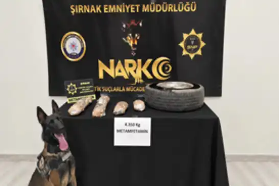 Şırnak’ta araba lastiğine gizlenmiş 4 kilogram uyuşturucu madde ele geçirildi