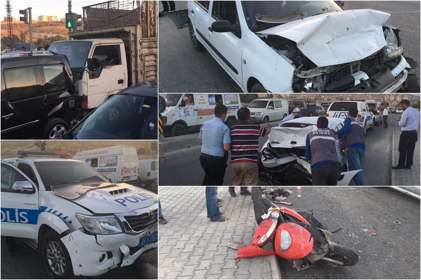 Gaziantep’te zincirleme kaza: Biri ağır 5 yaralı