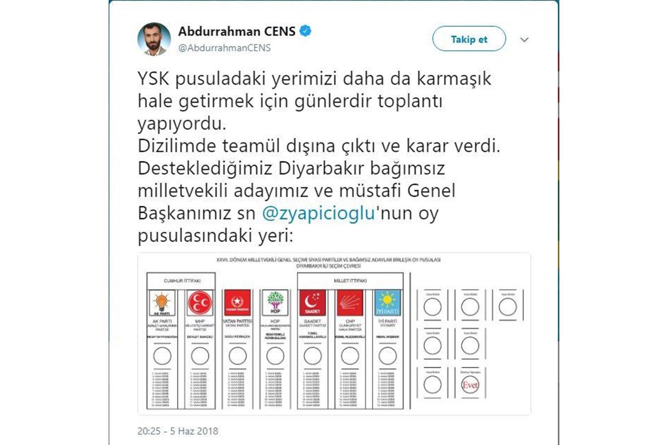 “YSK teamül dışına çıkmıştır”