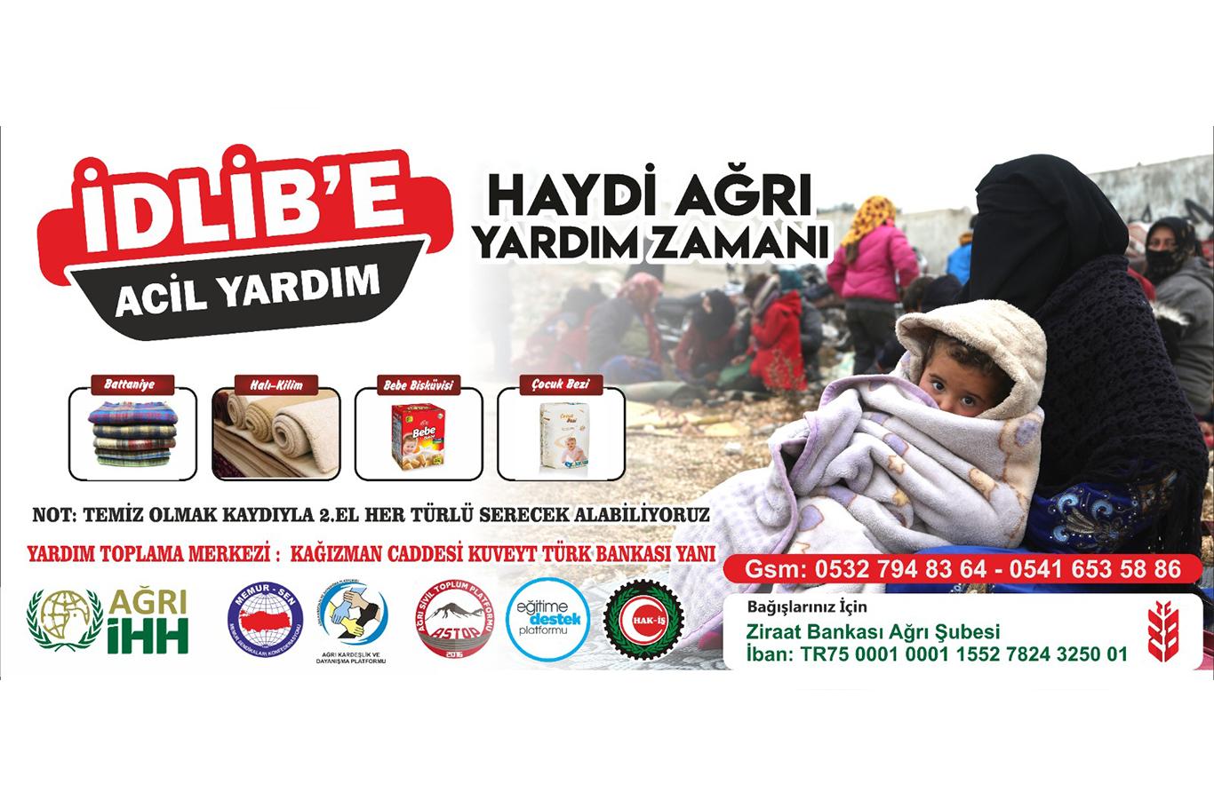 Ağrı'daki STK'lar İdlib için yardım çalışması başlattı