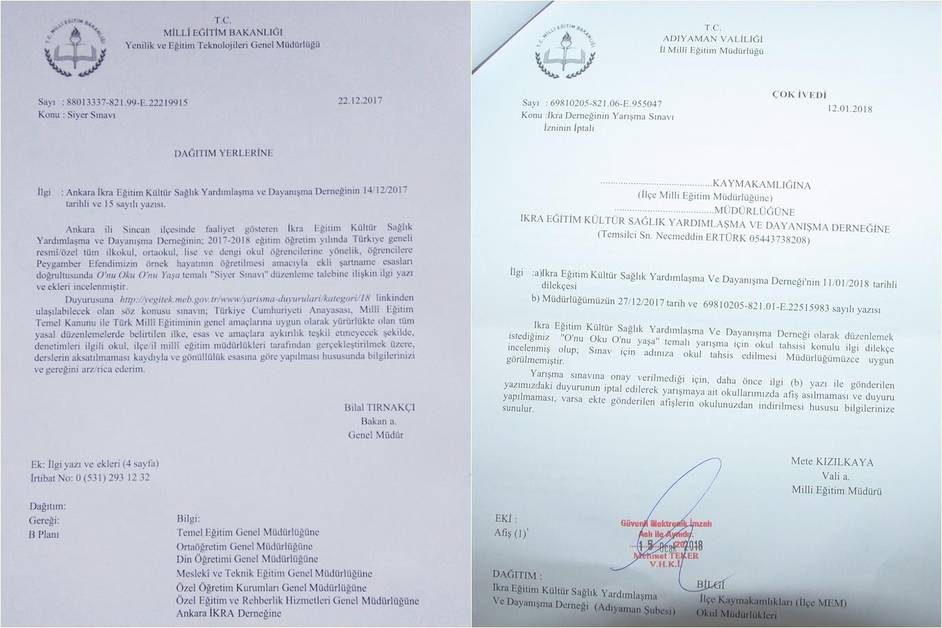 Bakanlığın izin verdiği Siyer Sınavı'na Adıyaman'da engel