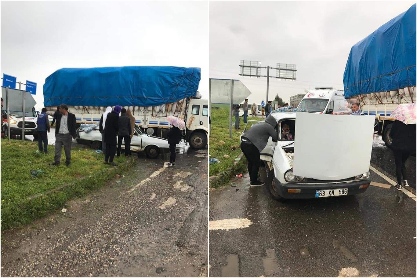 Kamyon ile otomobil çarpıştı: 5 yaralı