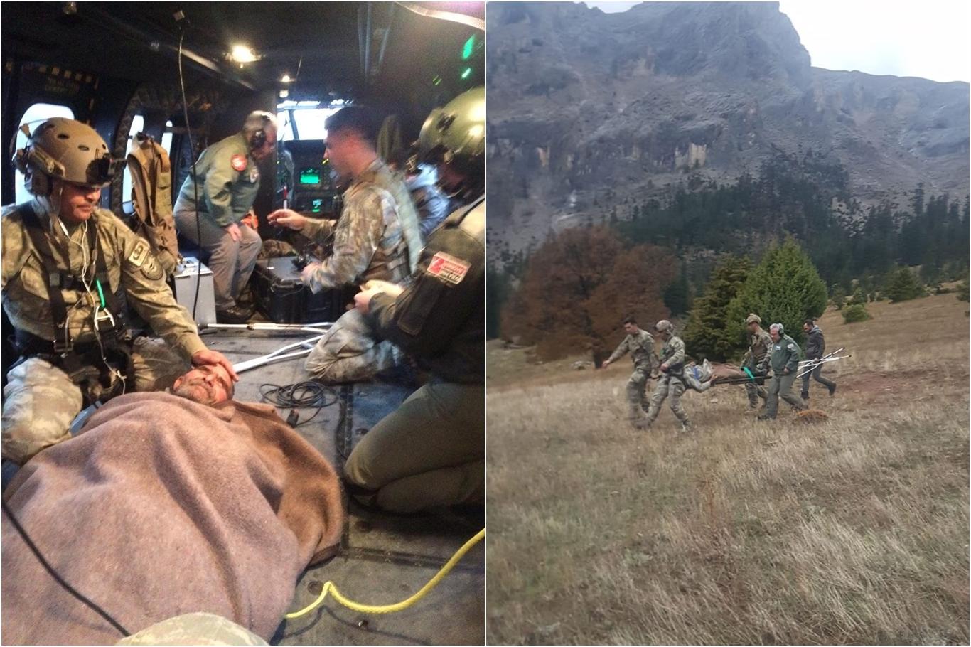 MSB: 2 Kazazede helikopterle hastaneye ulaştırıldı