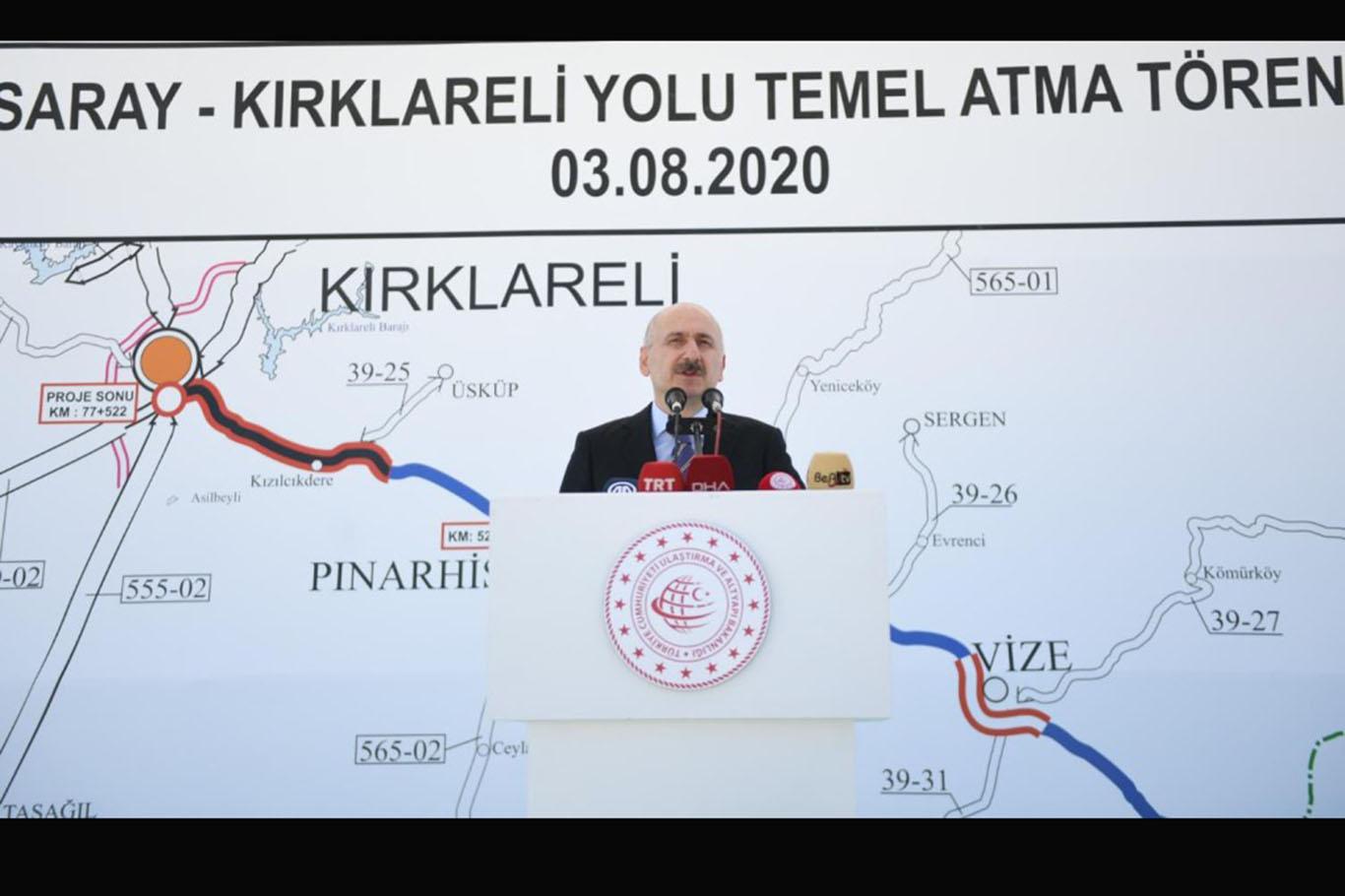 Saray-Kırklareli yolu temel atma töreni yapıldı