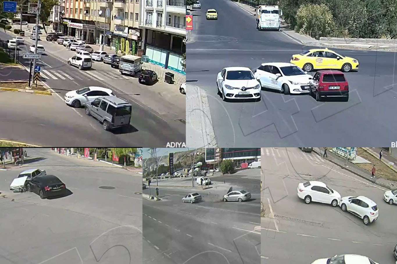 Trafik kazaları mobese görüntülerine yansıdı