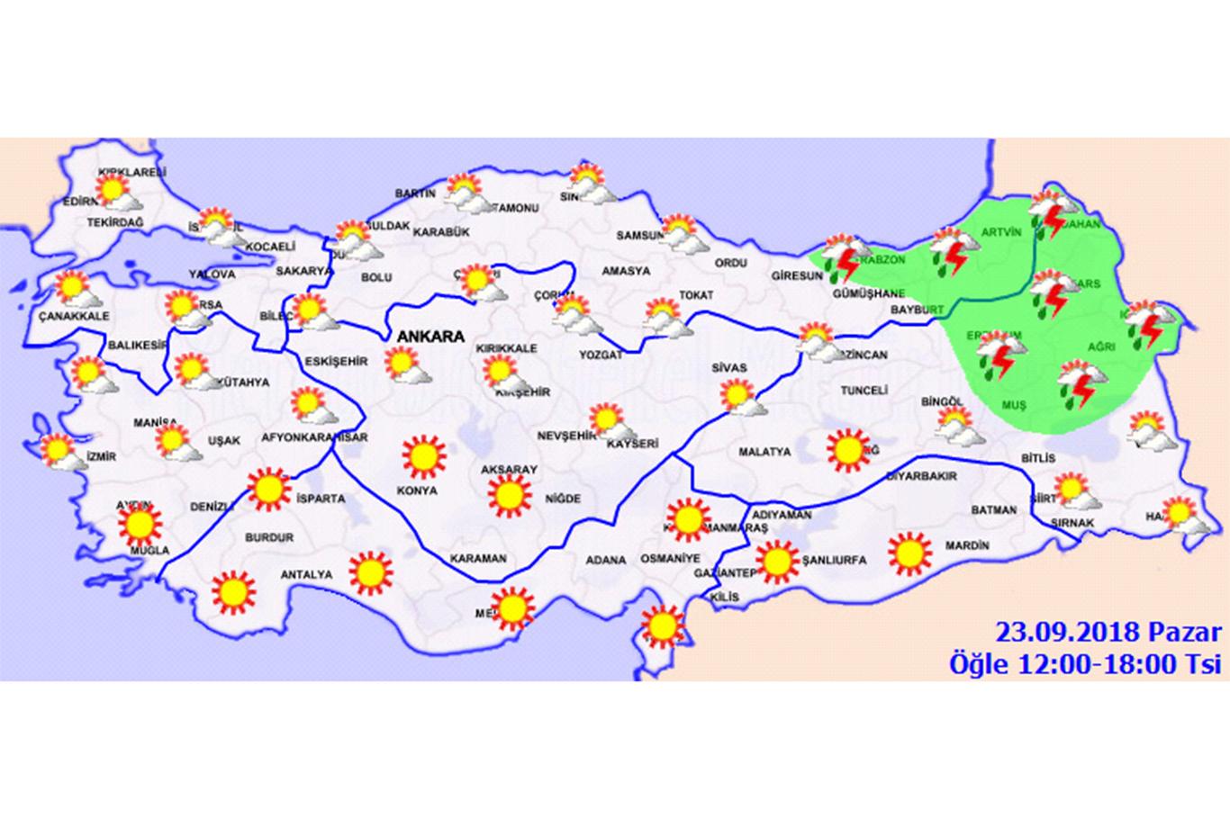 Türkiye genelinde hava durumu
