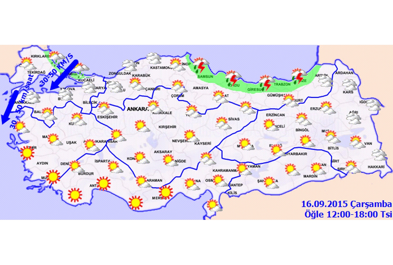 Türkiye genelinde hava durumu