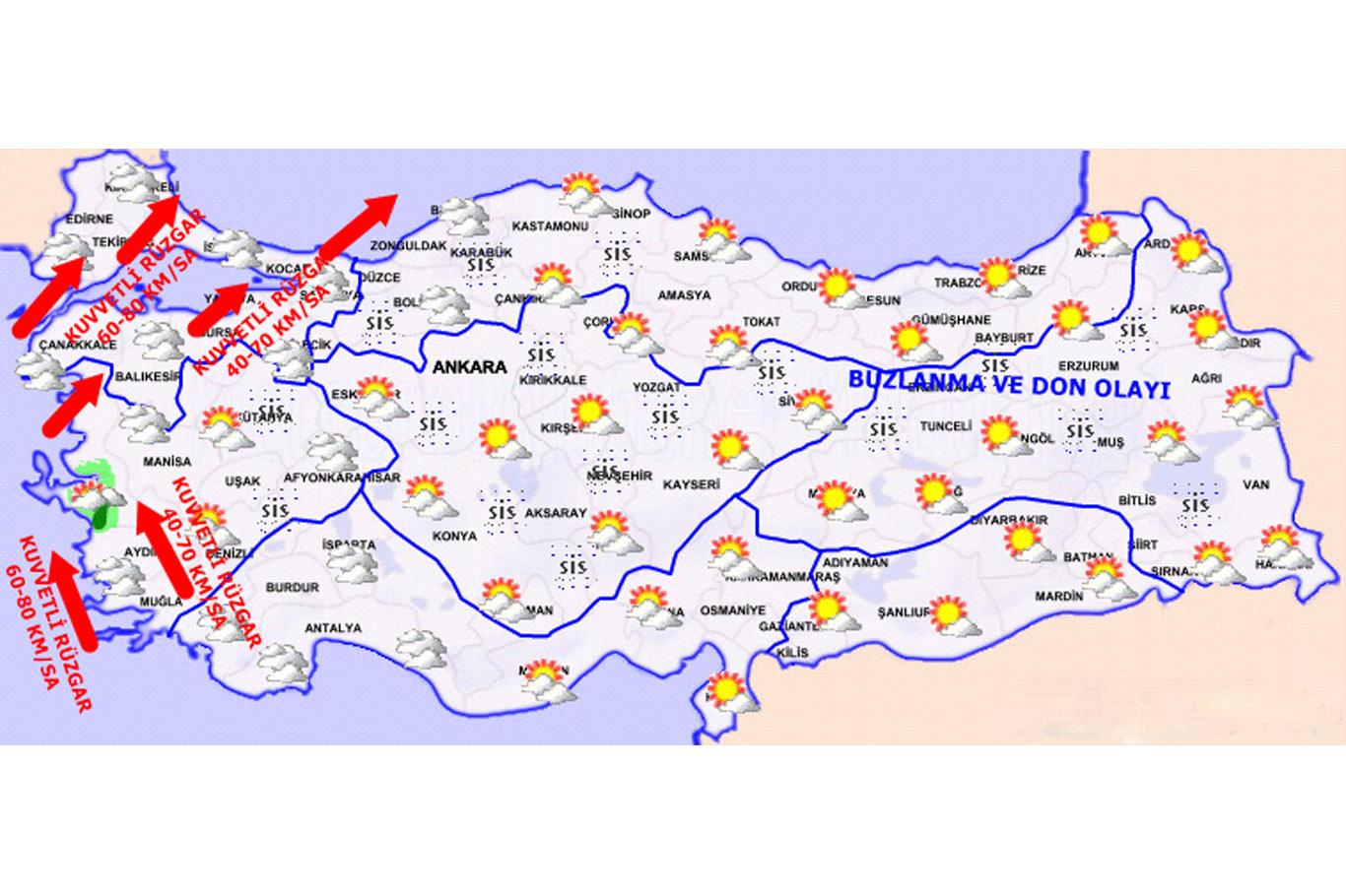 Yağışlı hava geliyor